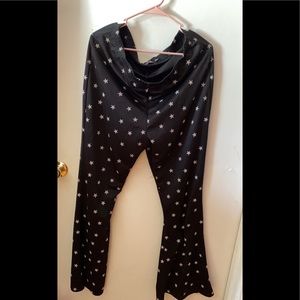 Star print bell bottoms